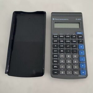 Texas Instruments TI 30X Calculator LCD Gray (with Crack In Cover Sleeve)